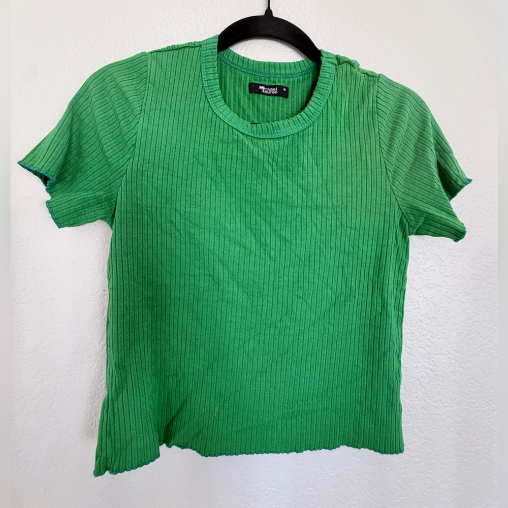 Michael Lauren ribbed short sleeve top